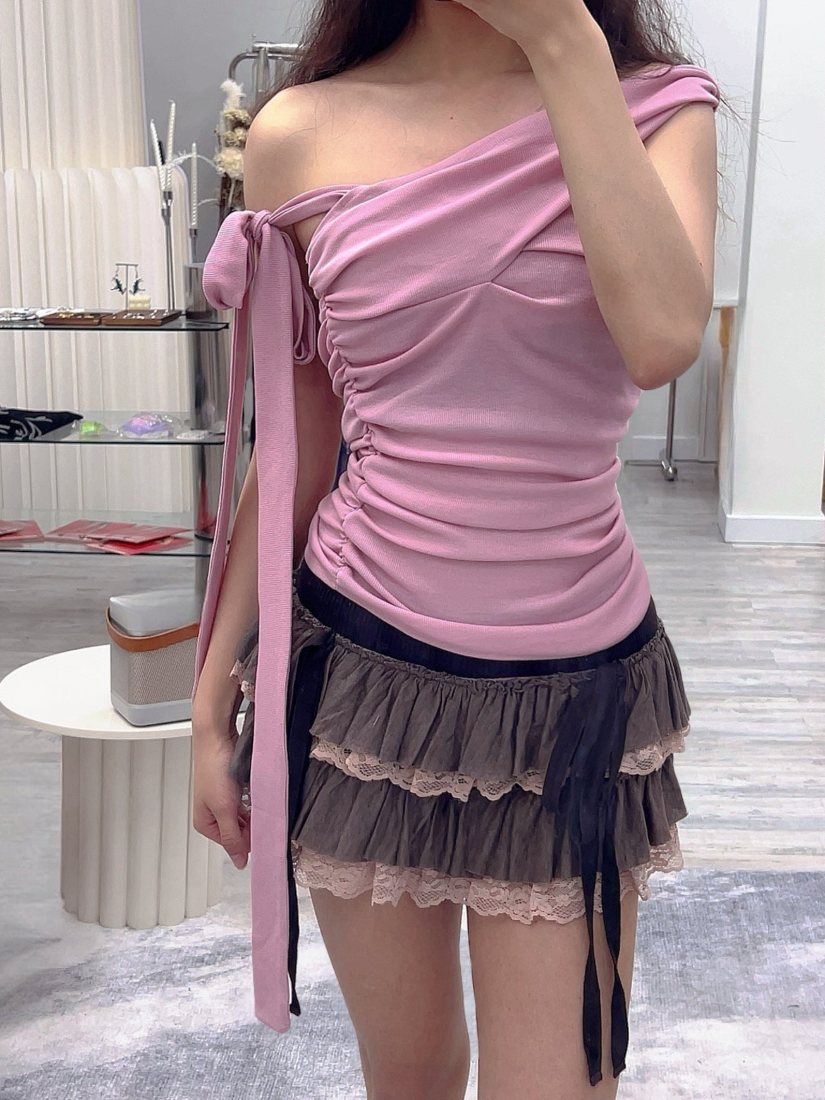 Zemeta Heart Tie Asymmetric Top