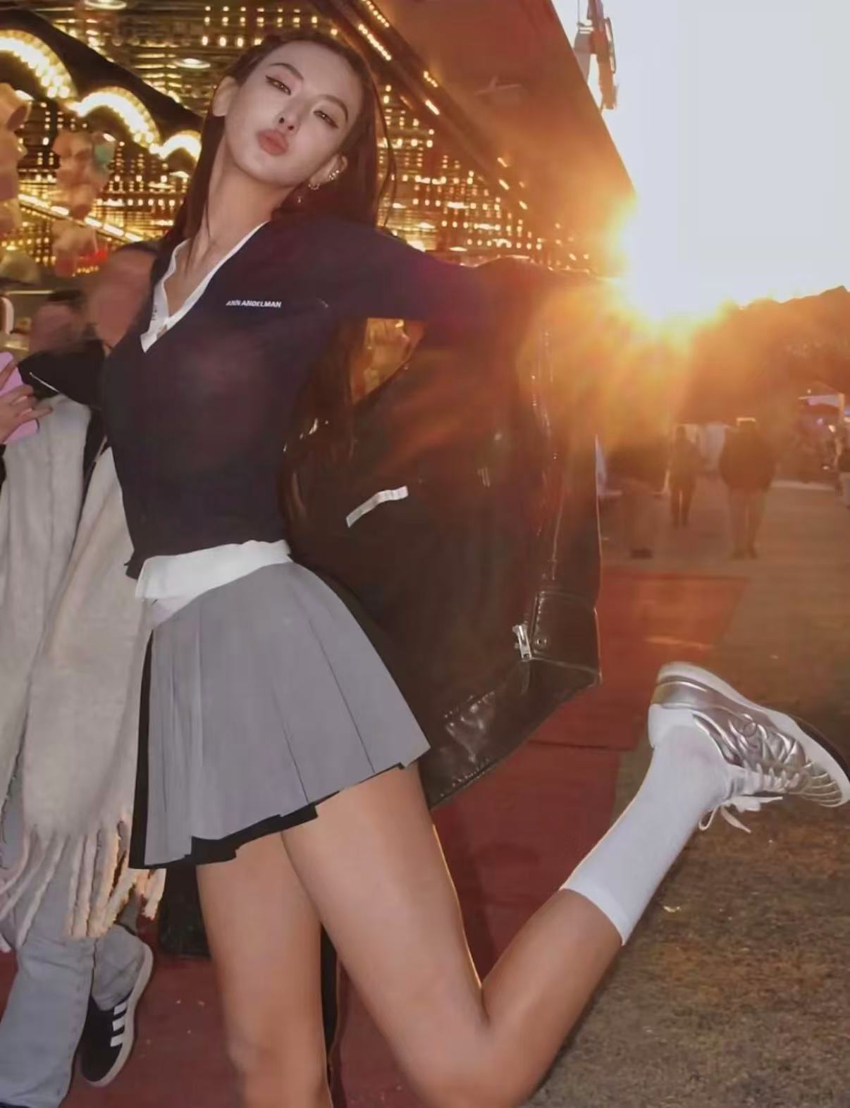 Ann Andelman Dark Royal Blue Fake Two-piece Wool Long-sleeved Cardigan