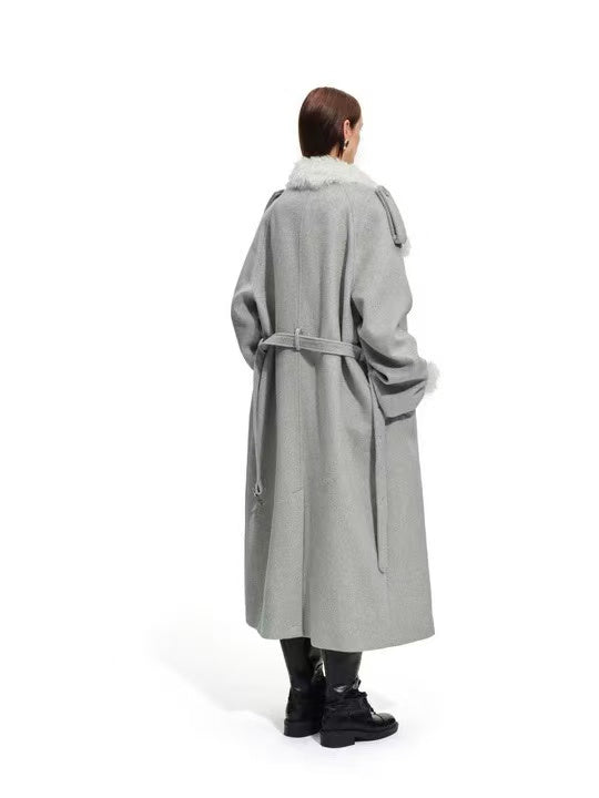Naws Morning Mist Gray Polar Wool Coat