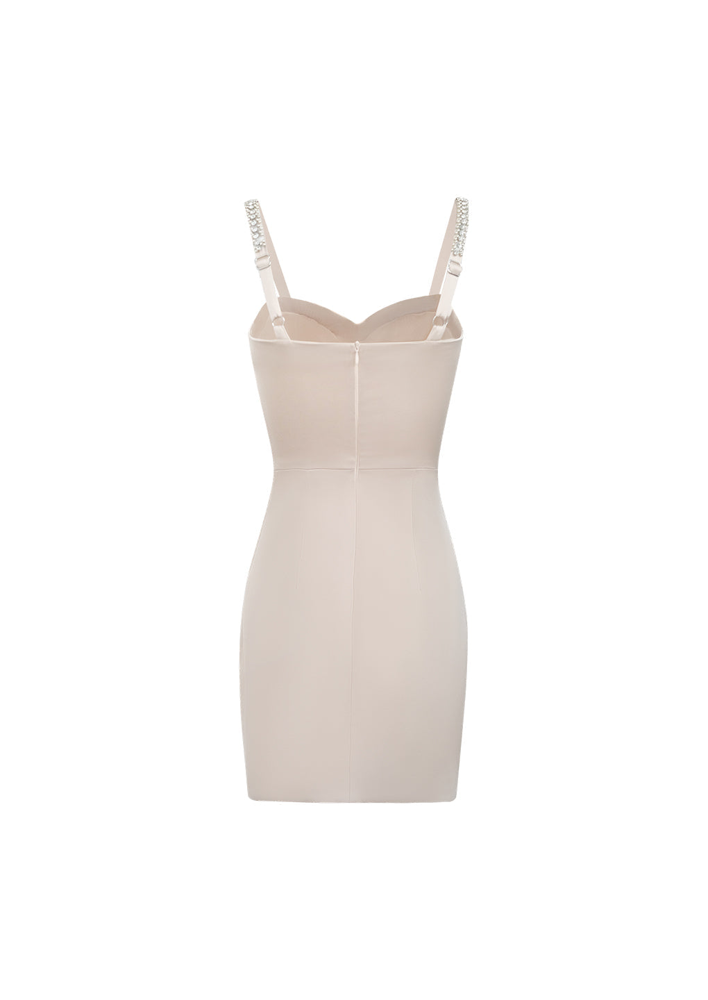 Artel Retro Pink Tulle Pleated Beaded Chain Strap Dress
