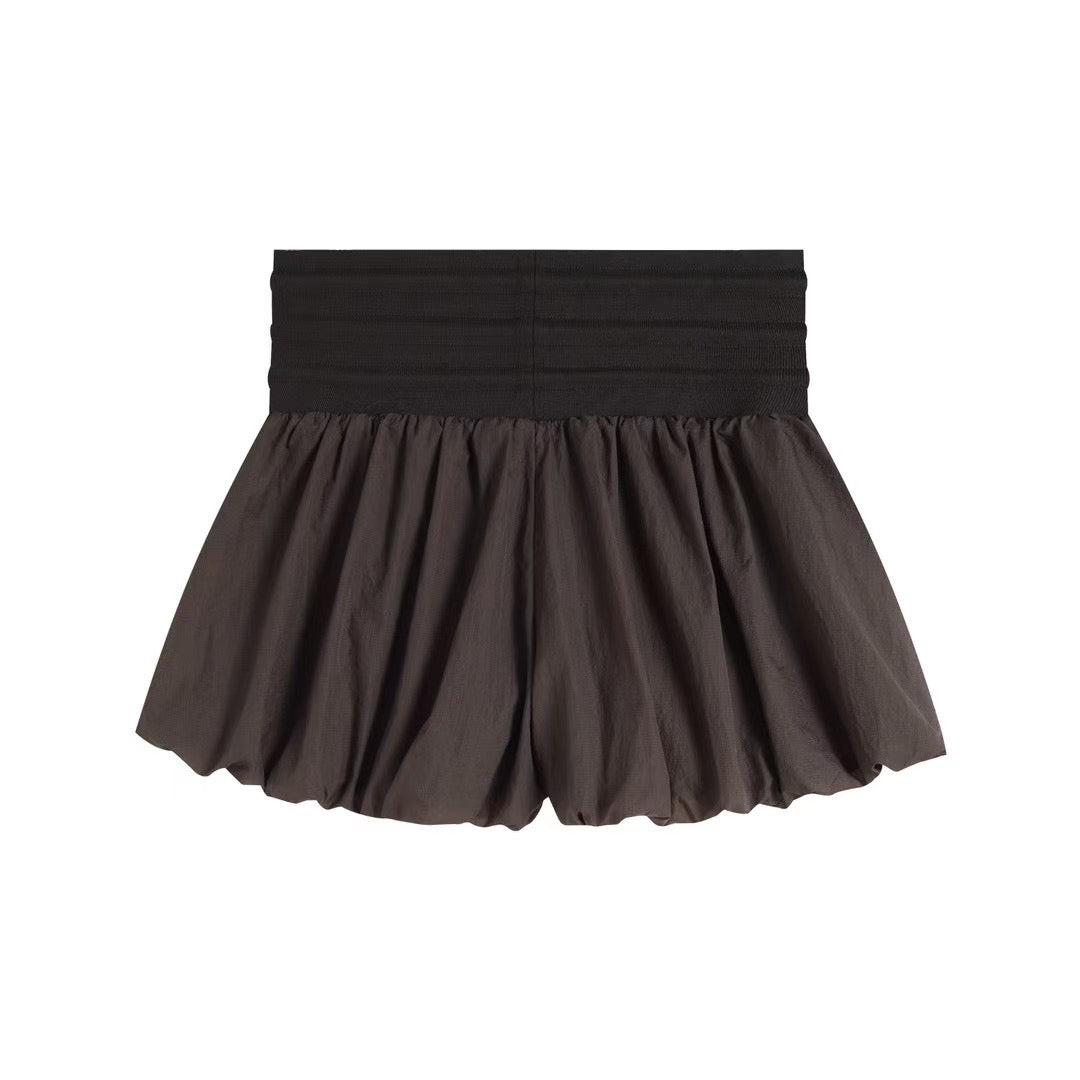 yj1ngzyzj High-Waisted Bow Pantskirt In Taupe Gray