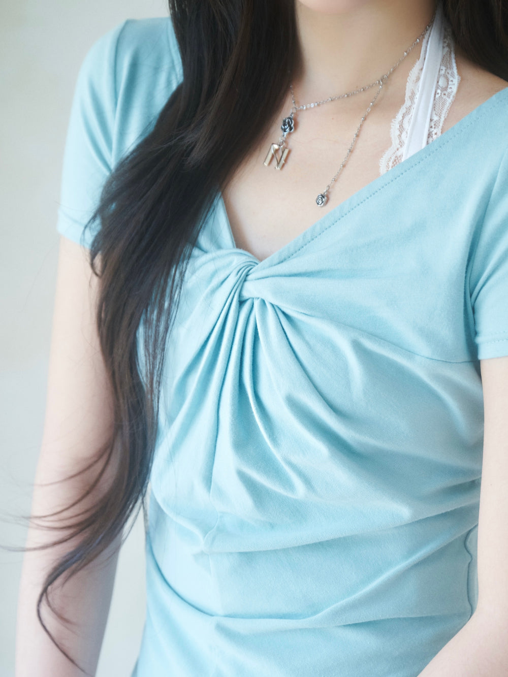 Newalrin Luna Summer Twisted Shirring Top