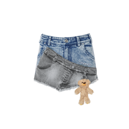 13DE MARZO Double Distressed Denim Shorts