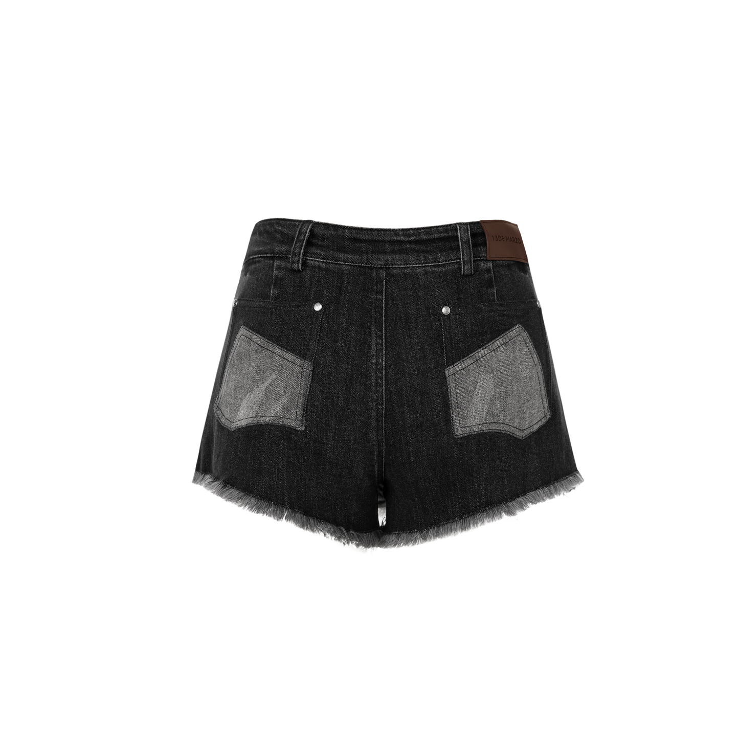 13DE MARZO Double Distressed Denim Shorts