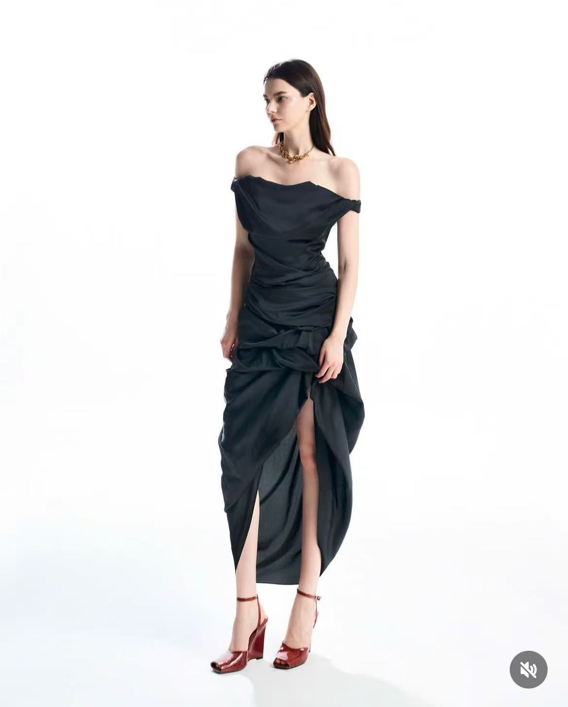 Must Have Asymmetrical Wrap Midi Dress