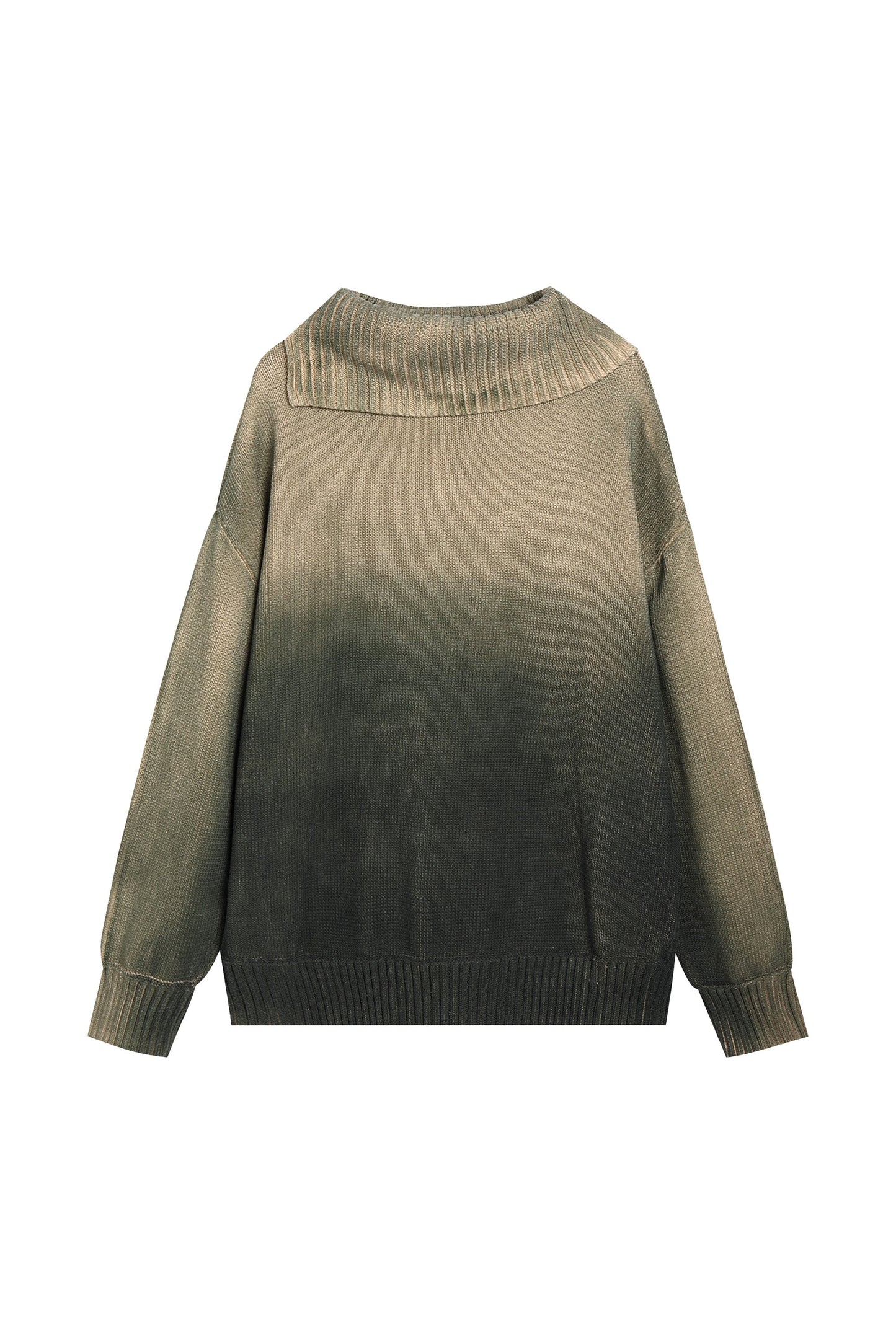 YJ1NGZYZJ Distressed Oversized Sweater In Green