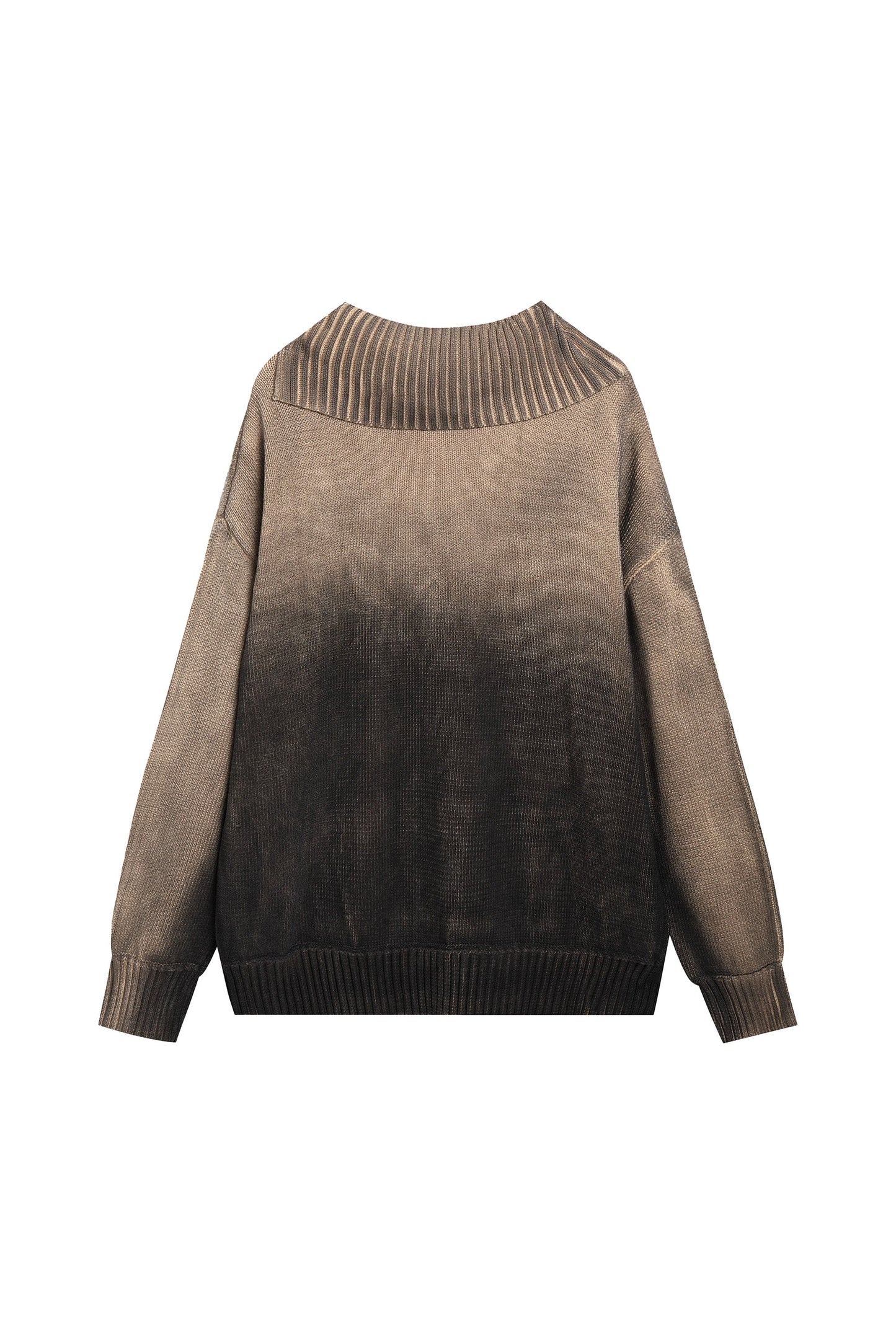 YJ1NGZYZJ Distressed Oversized Sweater In Dark Brown