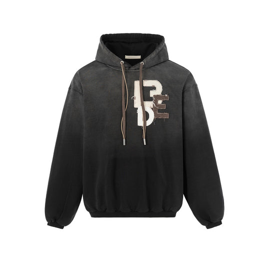 13DE MARZO Bear Broken Logo Patch Hoodie