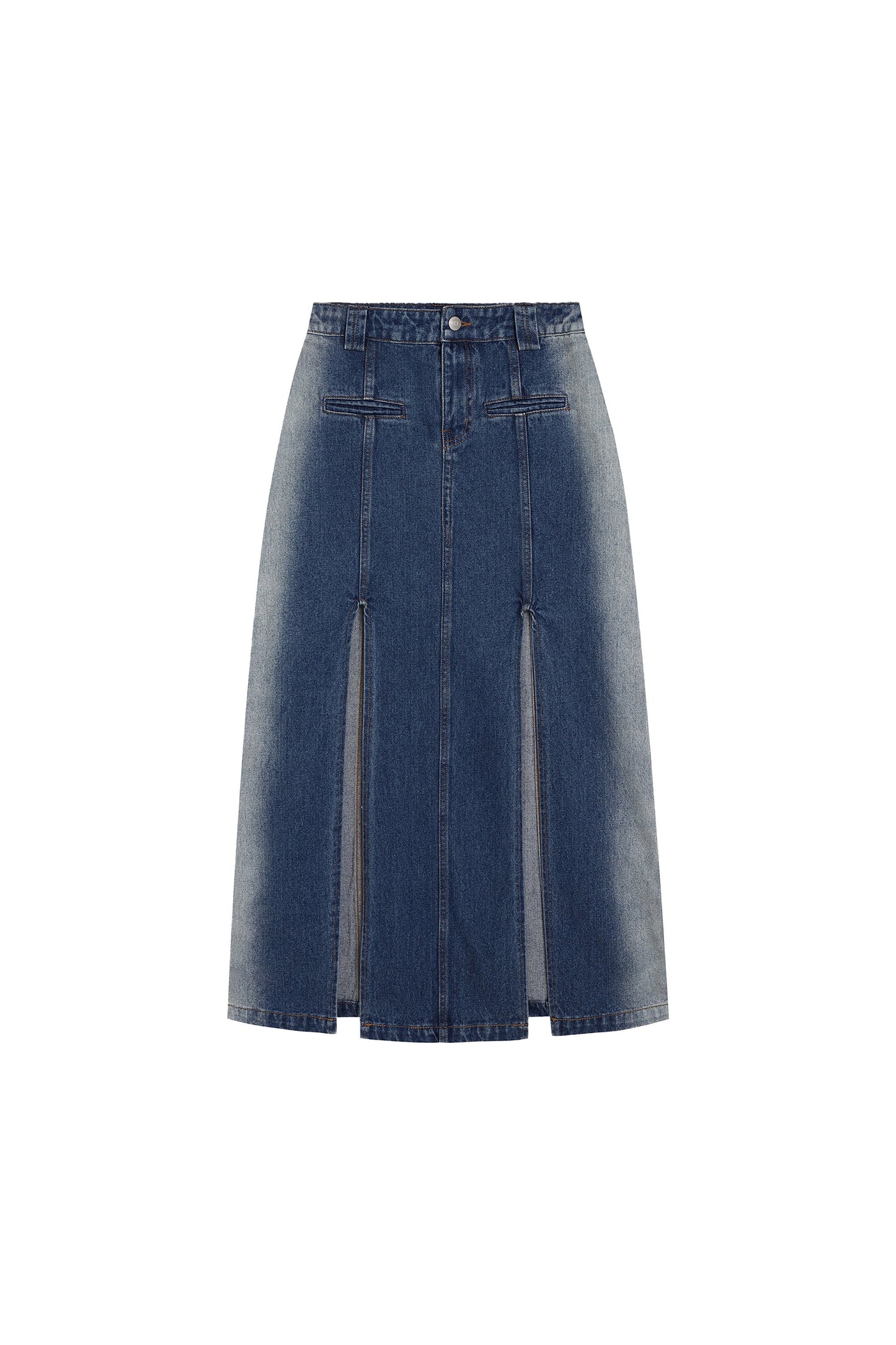 YJ1NGZYZJ High-Slit Denim Skirt