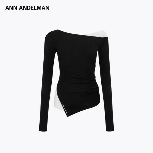 Ann Andelman Asymmetric Panel Long Sleeve Top