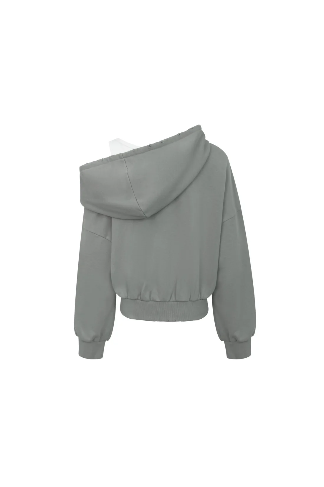 Ann Andelman Gray Green Off Shoulder Sweatshirt易梦玲同款