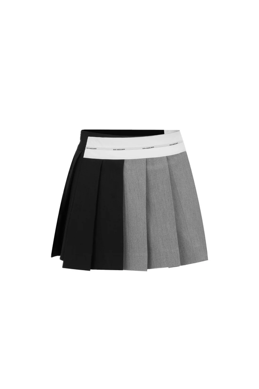 Ann Andelman Grey Deconstructed Pleated Skirt