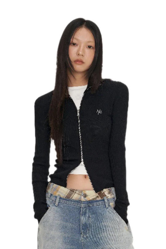 Naws Black Classic Logo Knit Cardigan