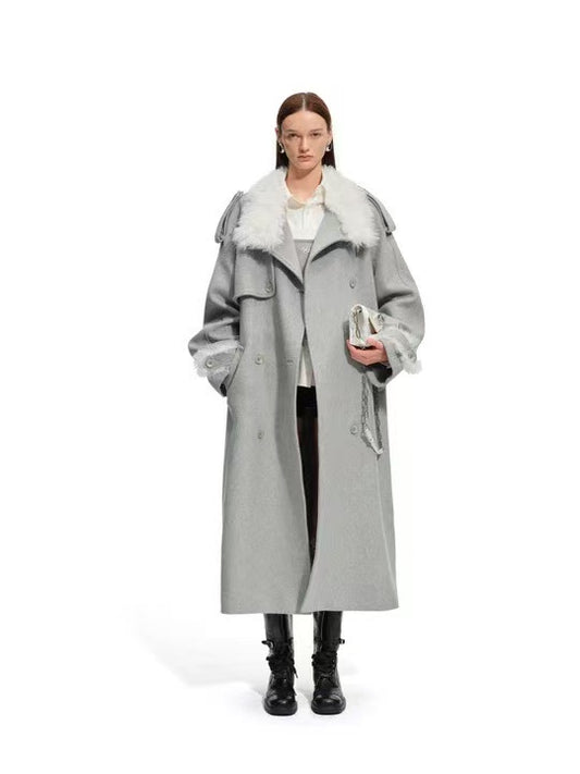 Naws Morning Mist Gray Polar Wool Coat