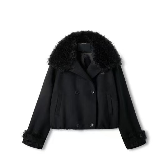 Naws Obsidian Black Polar Oversized Wollen Coat