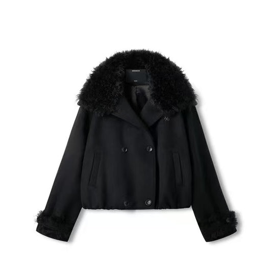 Naws Obsidian Black Polar Oversized Wollen Coat