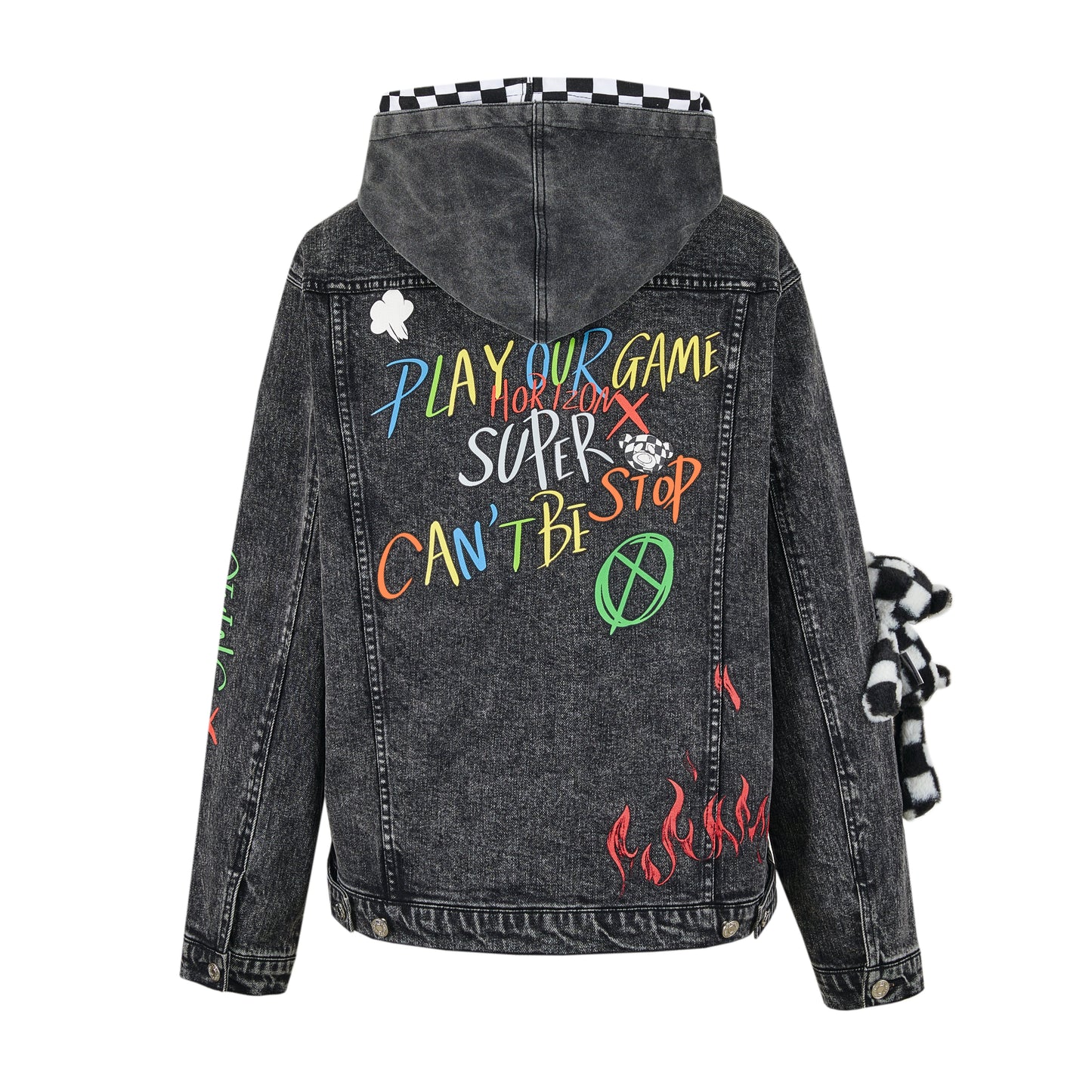 13DE MARZO Graffiti Racing Denim Jacket