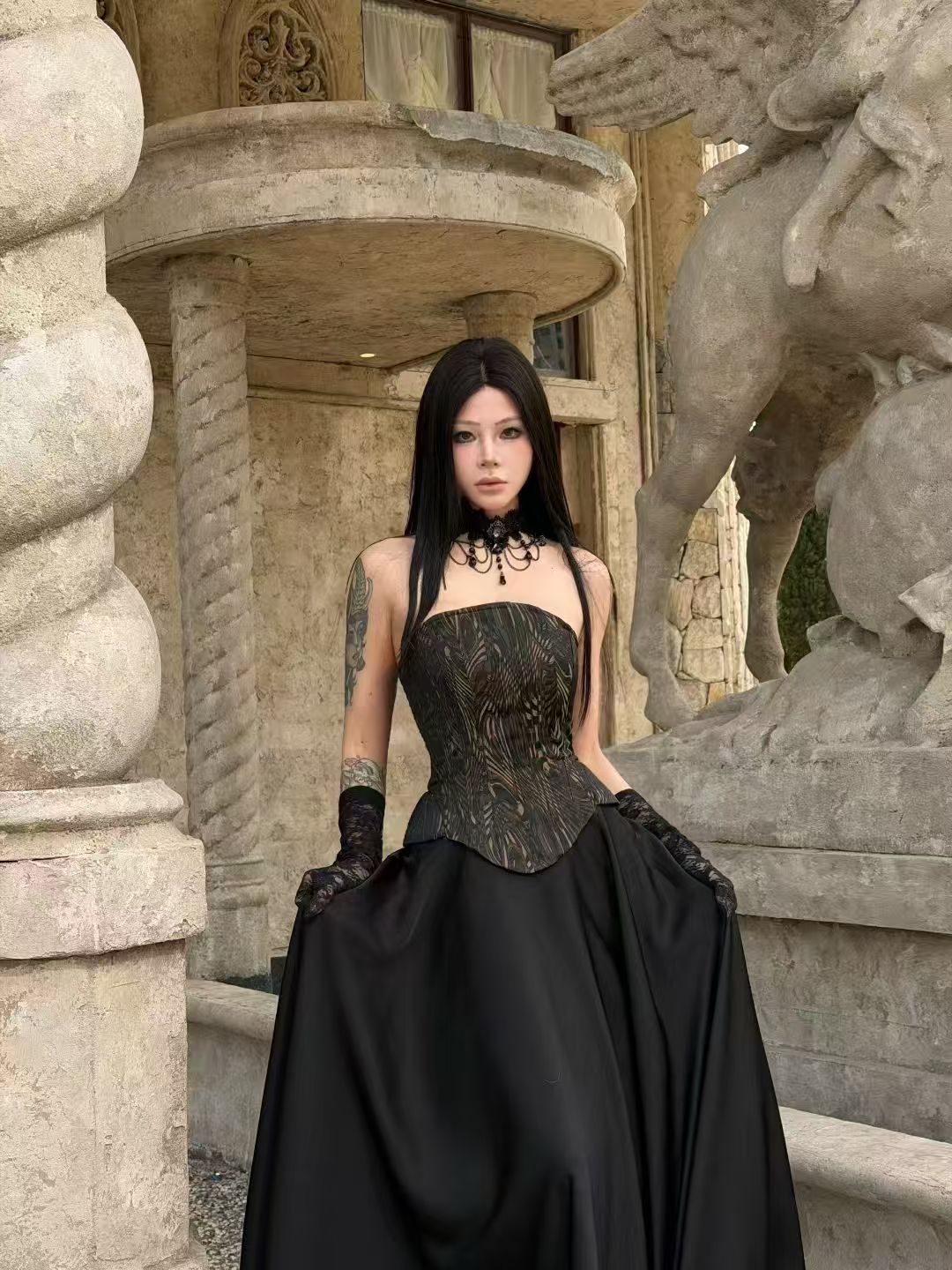 Crow Crew Black Maxi Dress