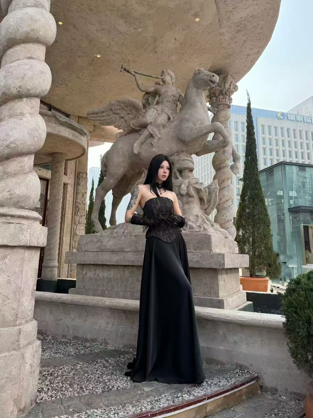 Crow Crew Black Maxi Dress