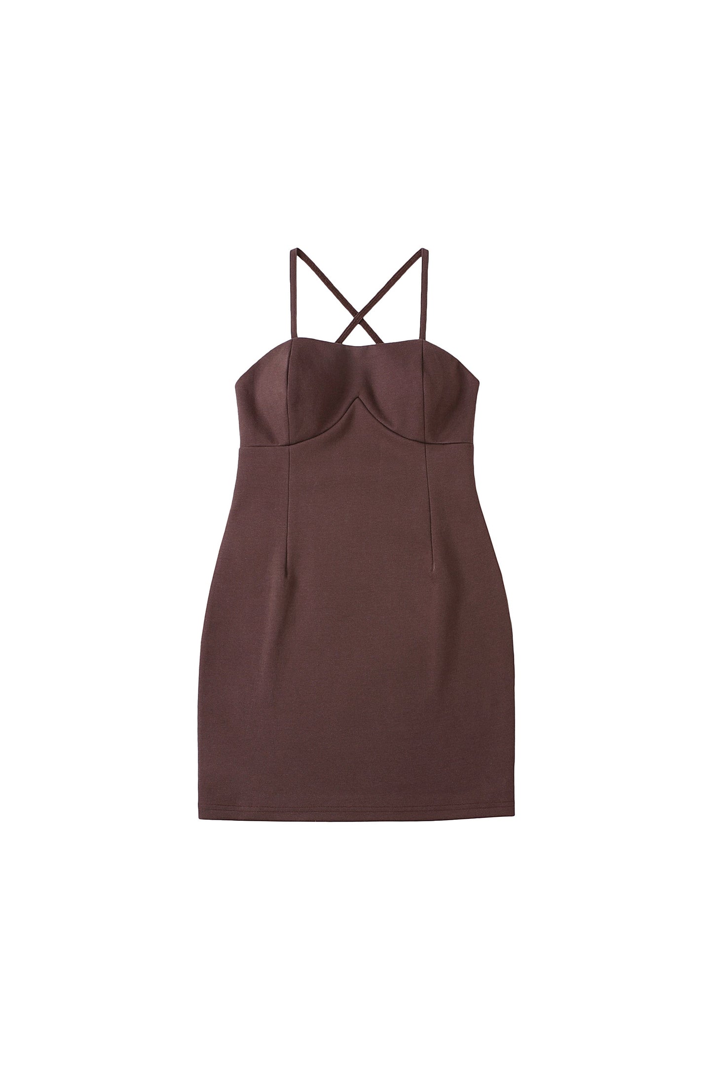 YJ1NGZYZJ Cross-Back Dress In Brown