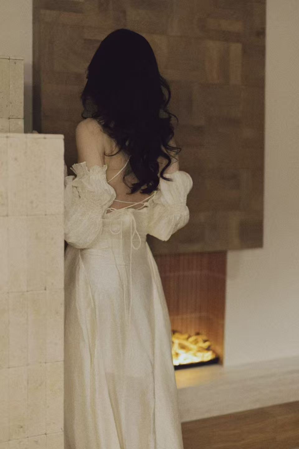 Crow Crew Off-shoulder puff sleeve maxi dress