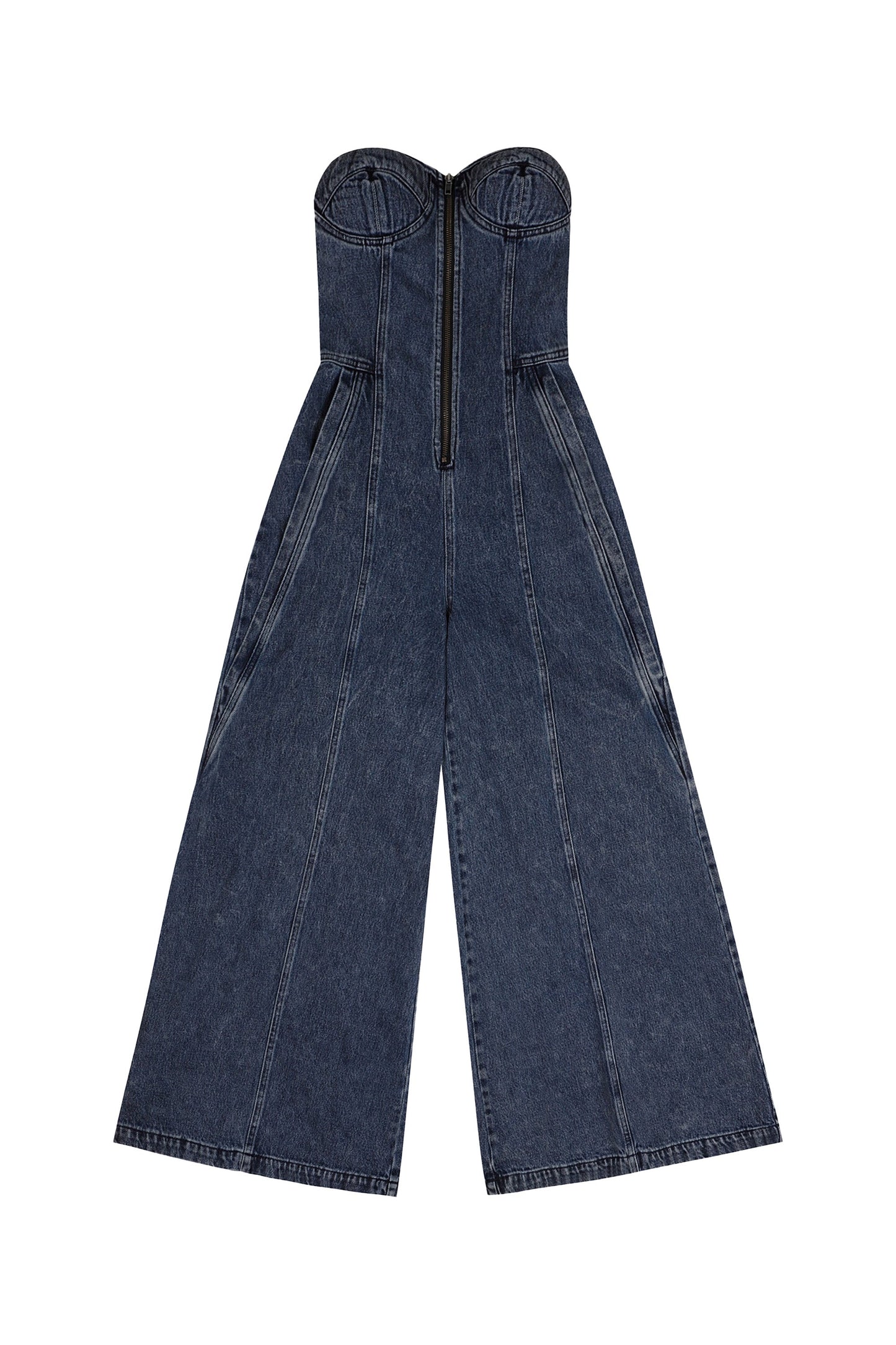YJ1NGZYZJ Strapless Denim Jumpsuit