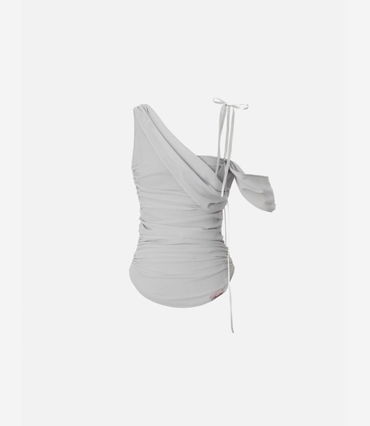 Newalrin Glow Chiffon Shirred Sleeveless Blouse