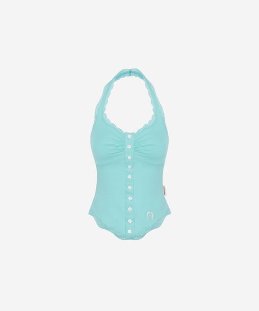 Newalrin Candy Lace Button Sleeveless Top