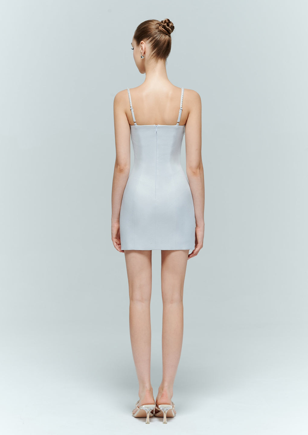 Artel Retro Water Blue Diamond Chain Strapless Dress