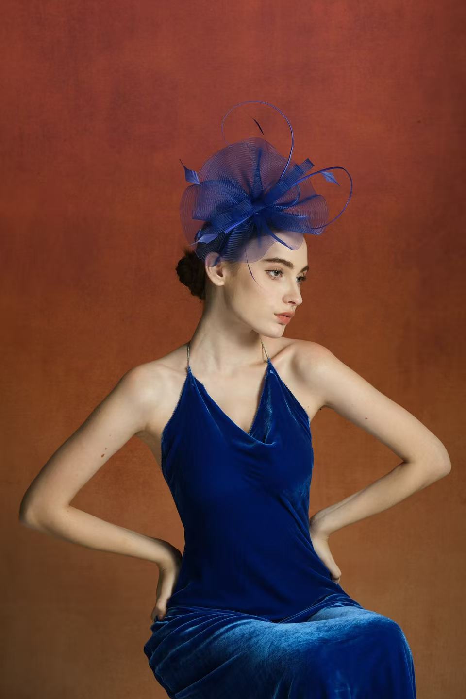 Tsuki Velvet Dress - Blue