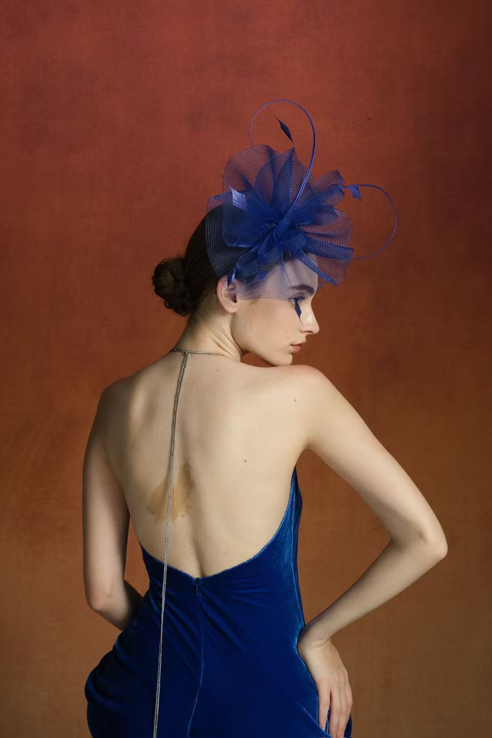 Tsuki Velvet Dress - Blue
