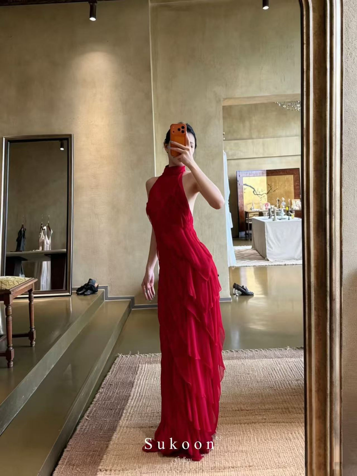 Tsuki Red Maxi Dress
