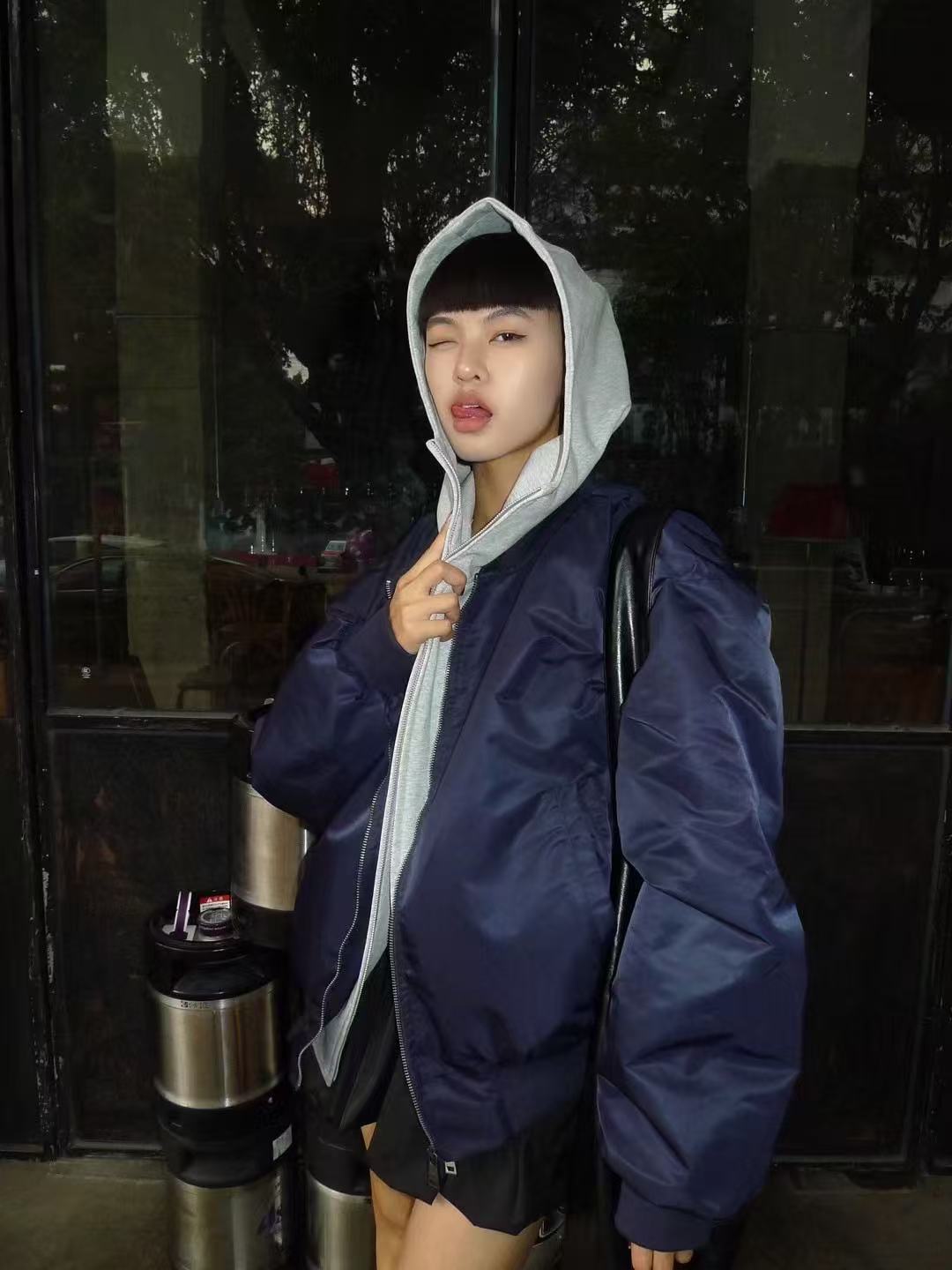 YJ1NGZYZJ Bomber Jacket Blue