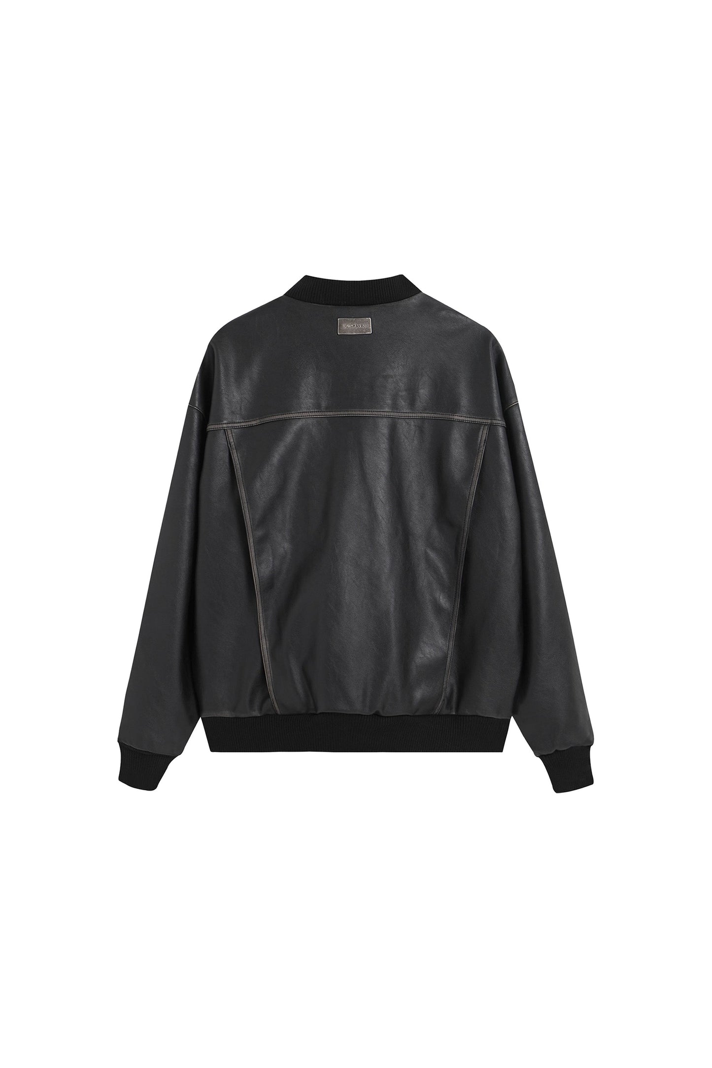 YJ1NGZYZJ Black Faded Leather Jacket