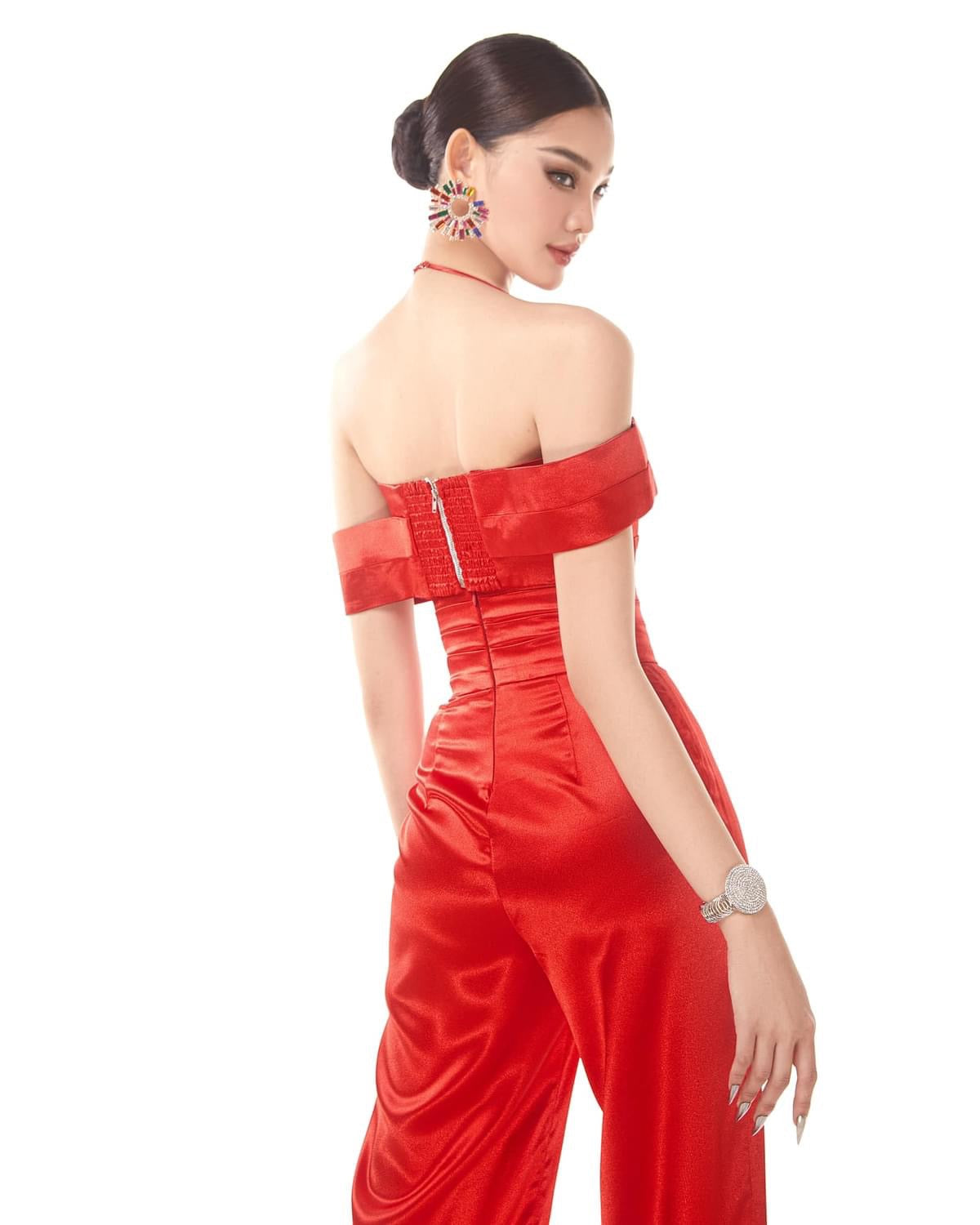 Mael Femme Red Halter Jumpsuits