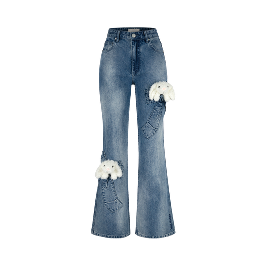 13DE MARZO Doozoo Denim Bow Jeans