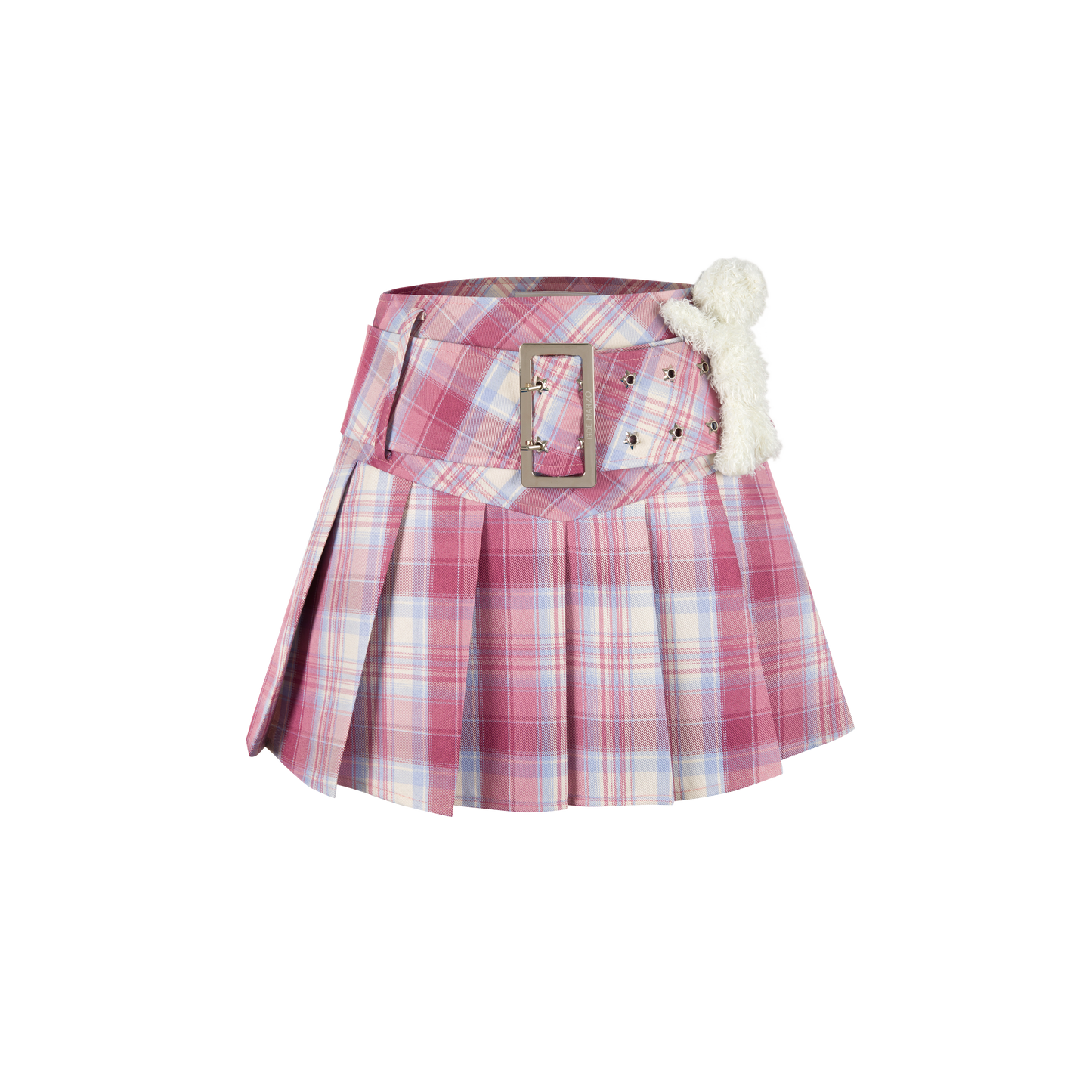 13DE MARZO Low Belt Plaid Skirt