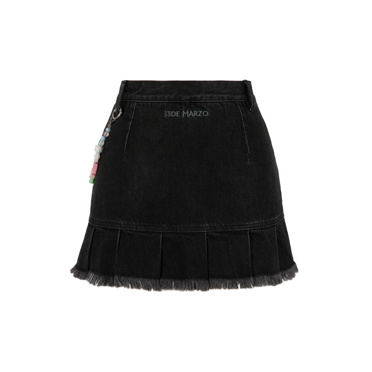 13DE MARZO Logo Bead Chain Denim Skirt