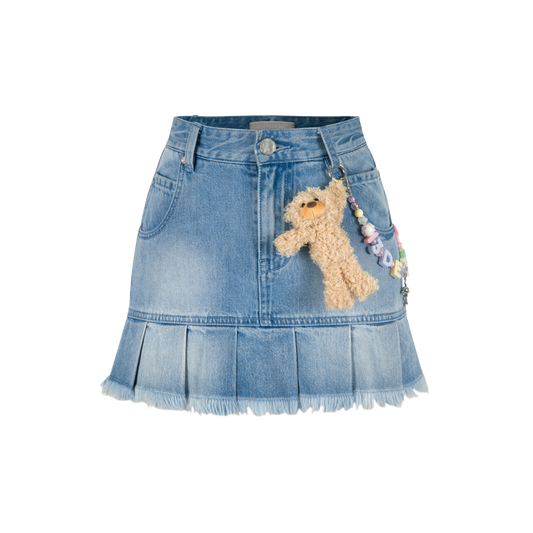 13DE MARZO Logo Bead Chain Denim Skirt