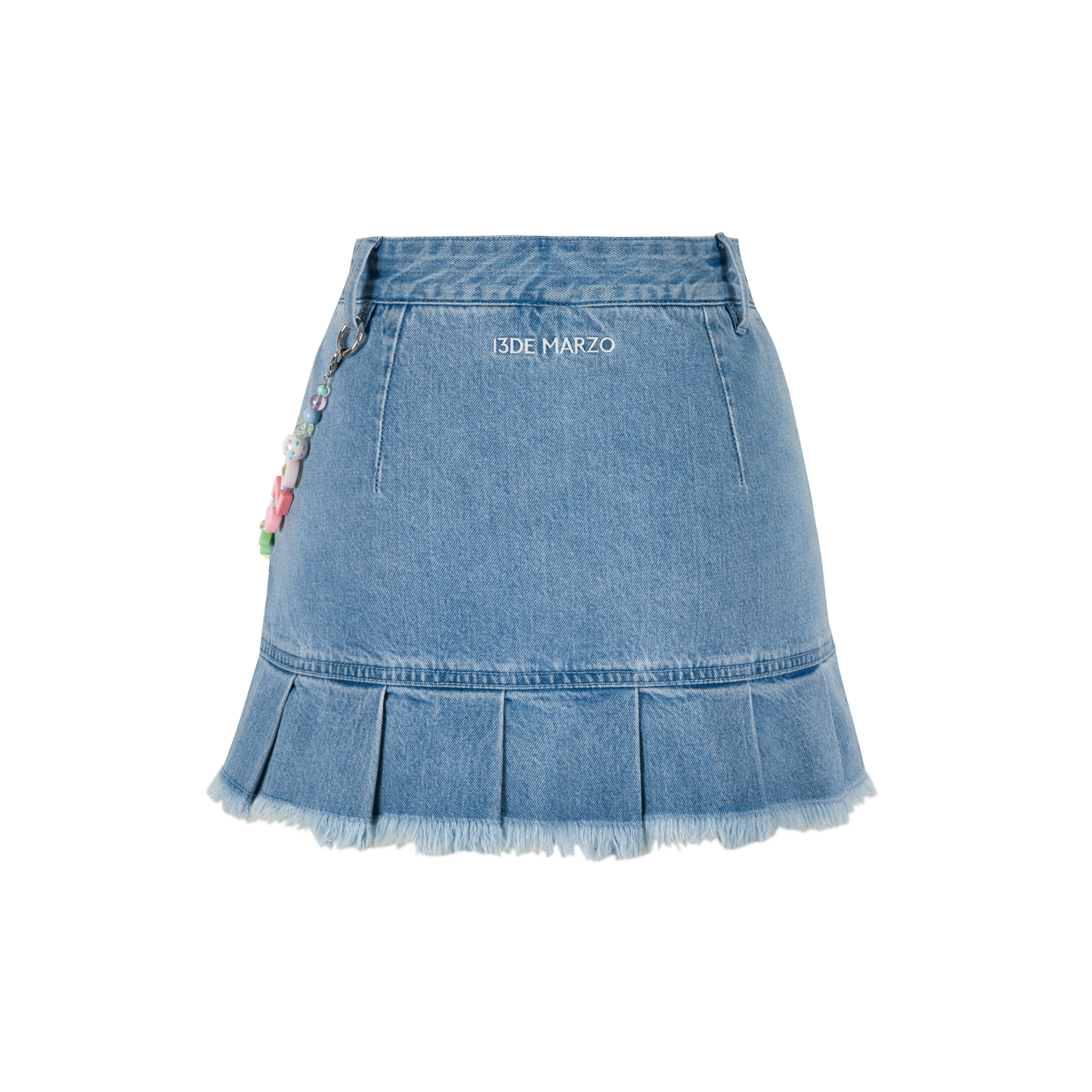 13DE MARZO Logo Bead Chain Denim Skirt