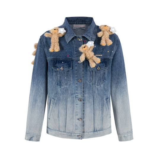 13DE MARZO Lumi Star Bear Denim Jacket