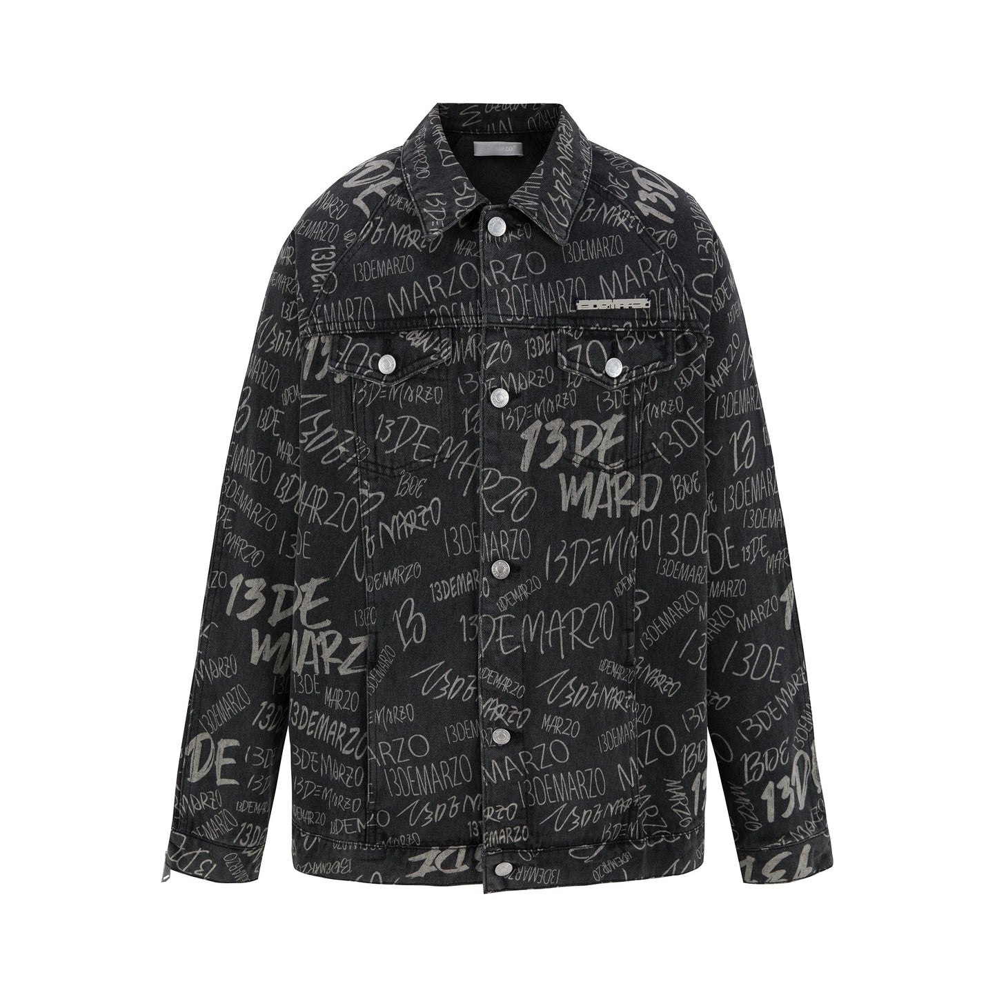 13DE MARZO Graffiti Logo Denim Jacket