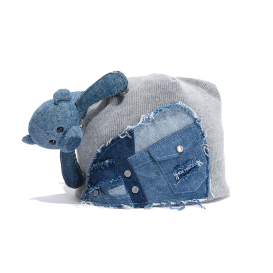 13DE MARZO Denim Patch Pockets Beanie