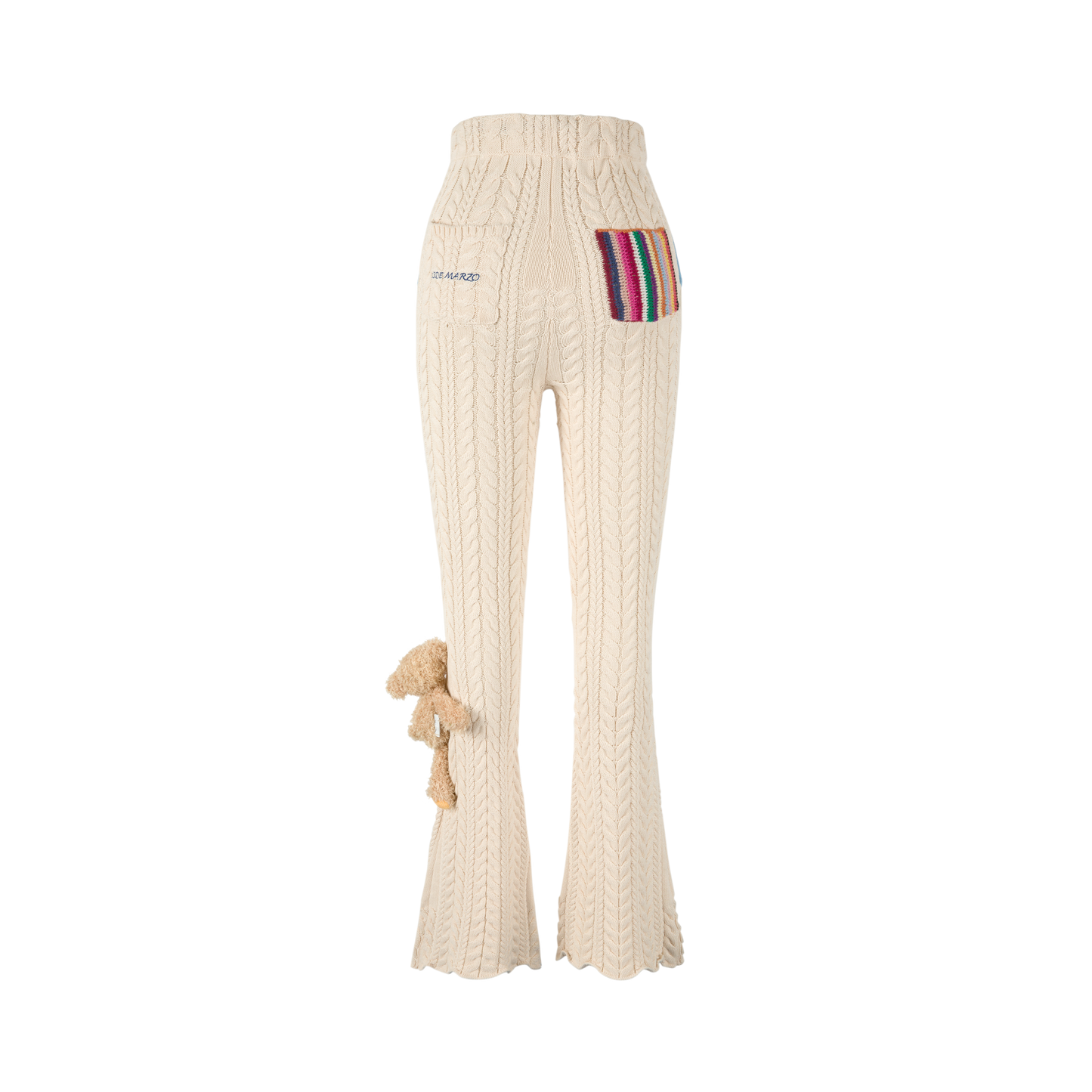 13DE MARZO Bear Traditional Weave Knit Pants