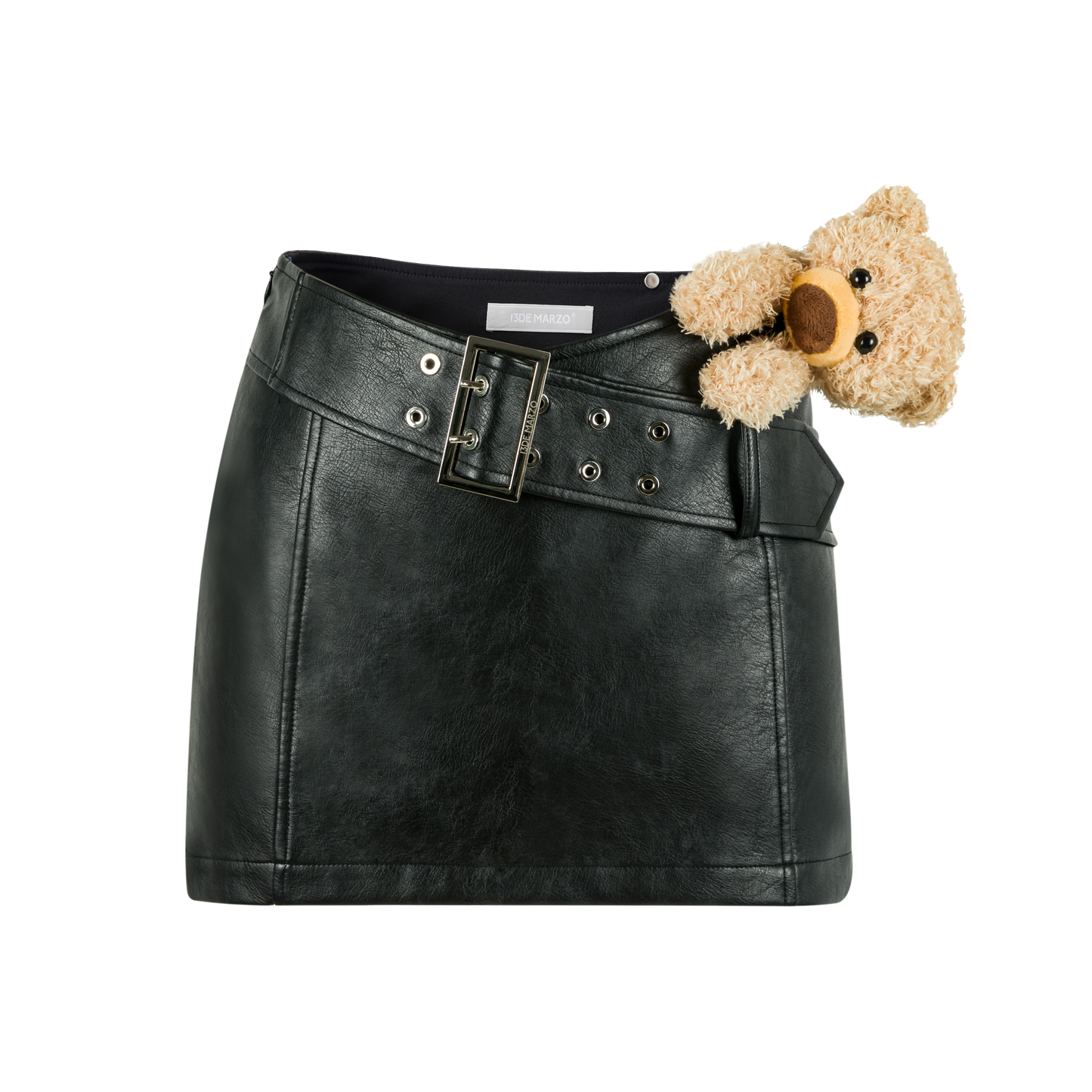 13DE MARZO Bear Leather Bodycon Skirt