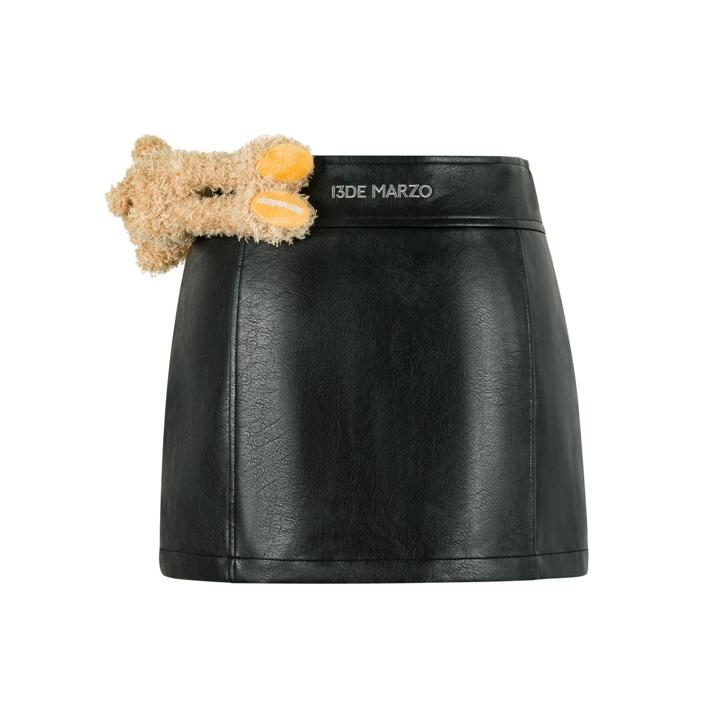 13DE MARZO Bear Leather Bodycon Skirt