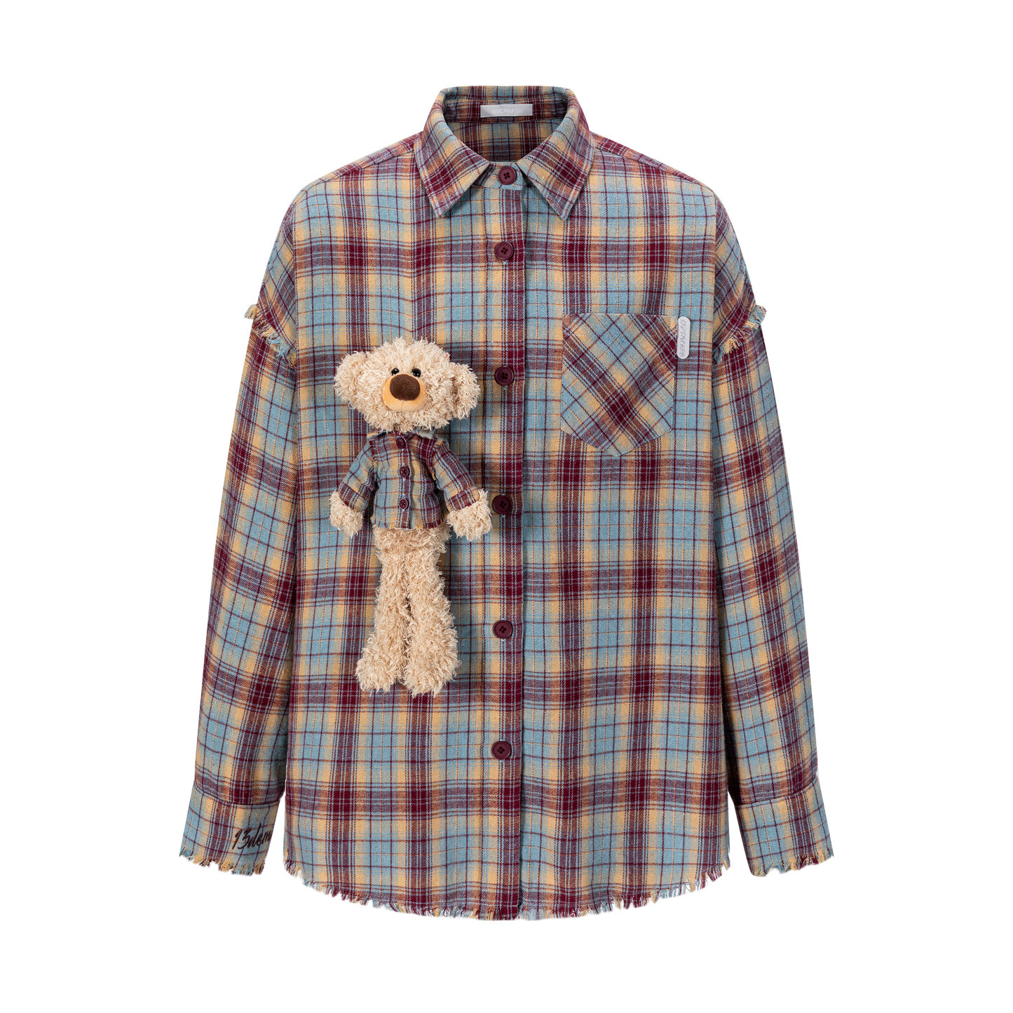 13DE MARZO Doozoo Casual Plaid Shirt