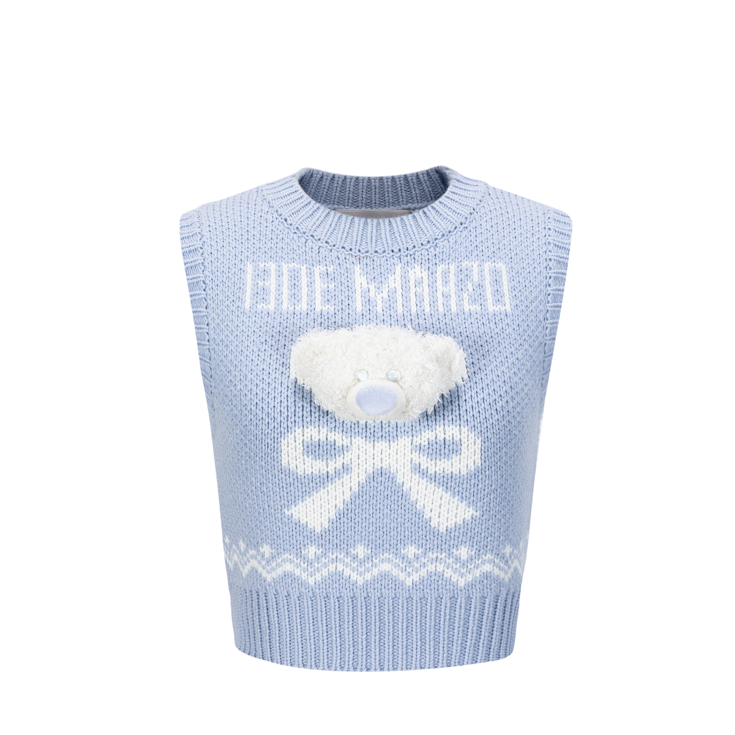 13DE MARZO Fair Isle Bear Knit Vest