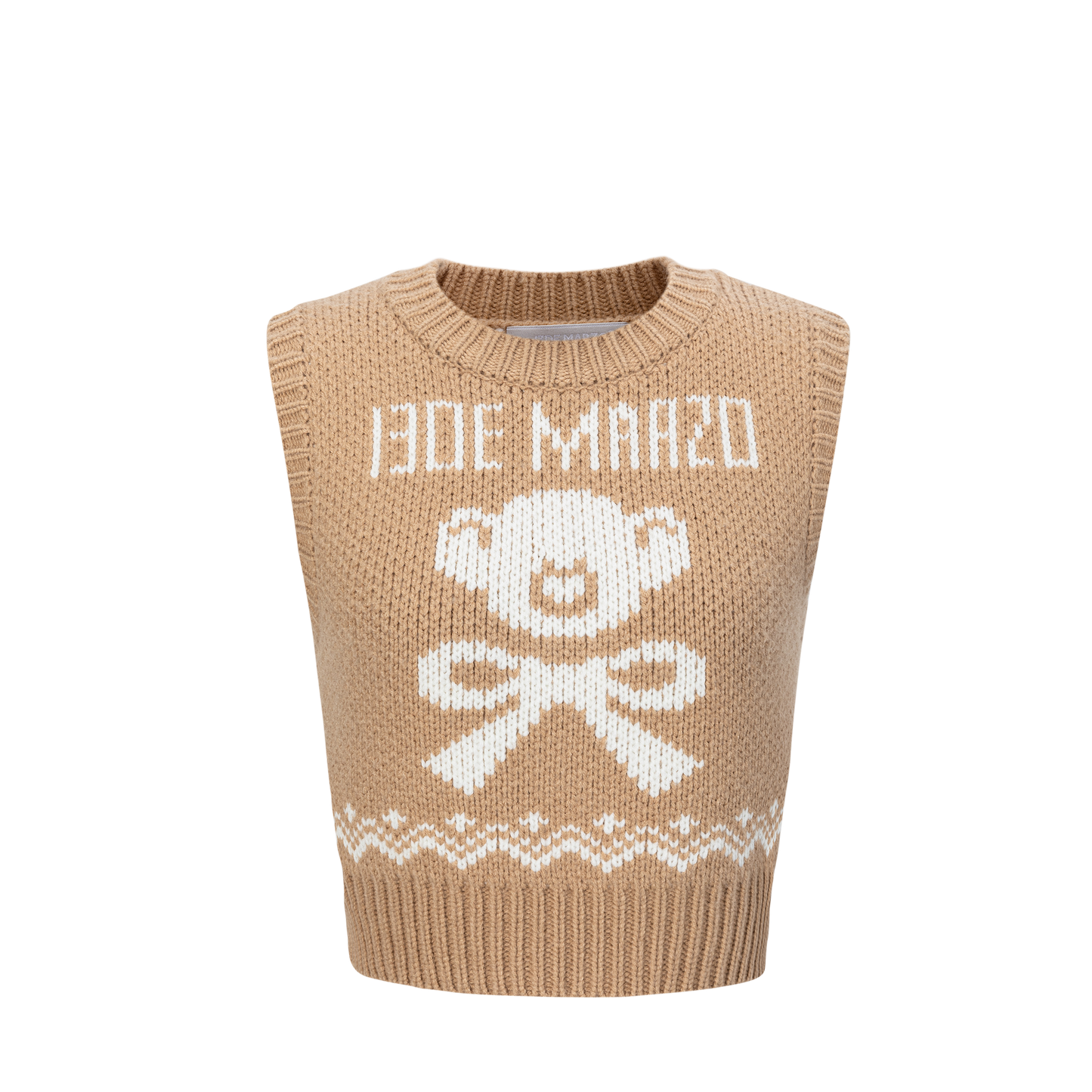 13DE MARZO Fair Isle Bear Knit Vest