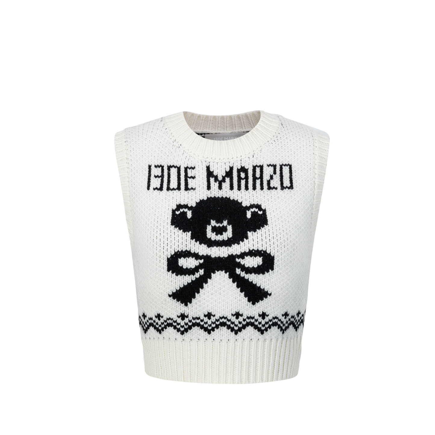 13DE MARZO Fair Isle Bear Knit Vest